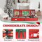 42'' Gift Wrap Organizer Christmas Wrapping Paper Storage Sturdy 600D Oxford Fabric Xmas Accessories Containers Bag Large Capacity Ornaments Storage Box (Red)